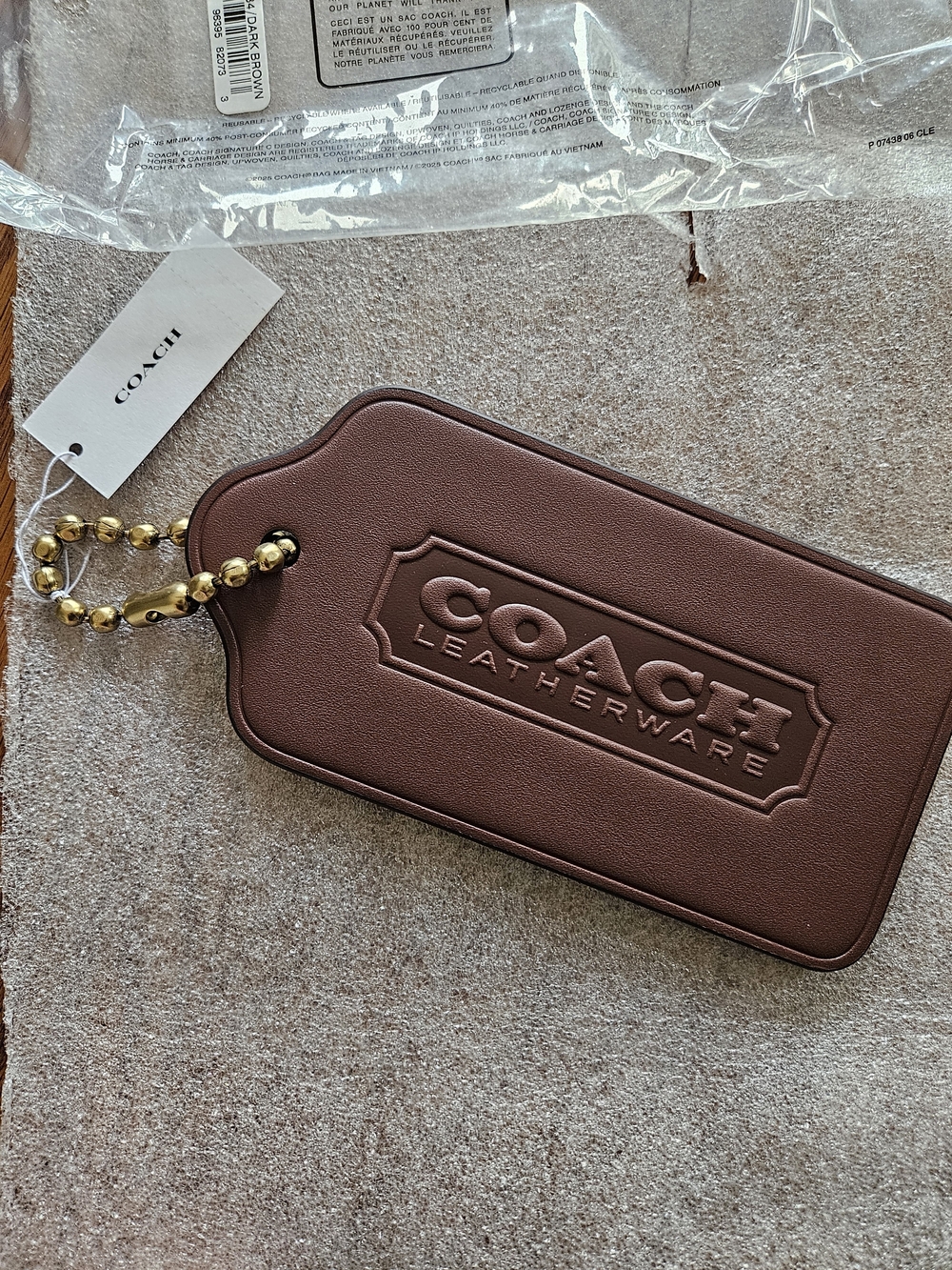Coach XL Hang Tag Bag Charm